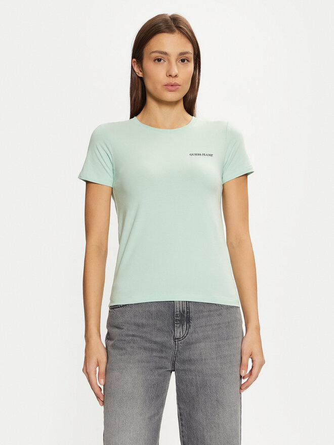 Guess Jeans Guess Jeans Marškinėliai W4YI02 J1314 Žalia Regular Fit