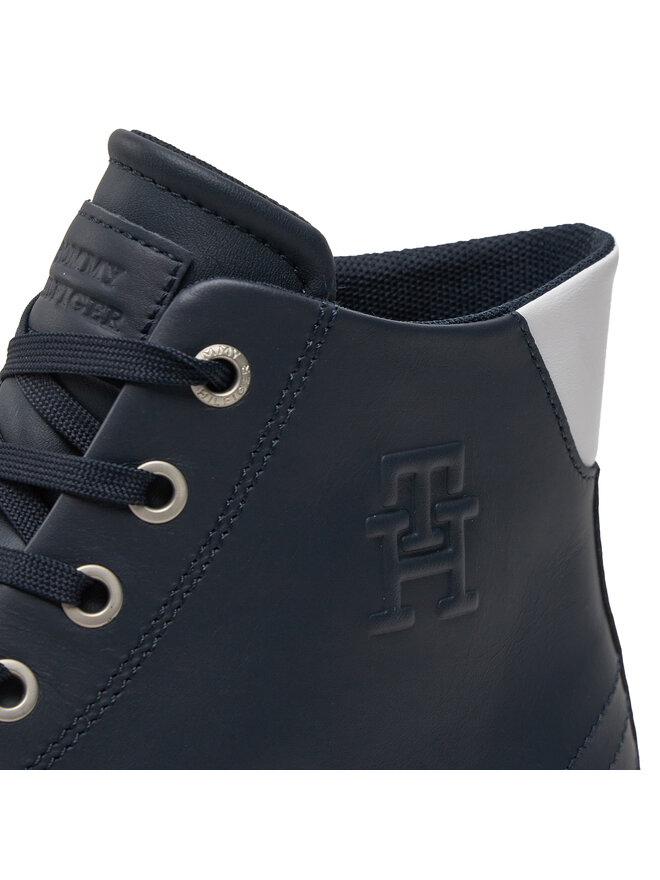 Tommy Hilfiger Sneakersy Tommy Hilfiger Th Hi Vulc Street Lth Ess FM0FM04897 Modrá