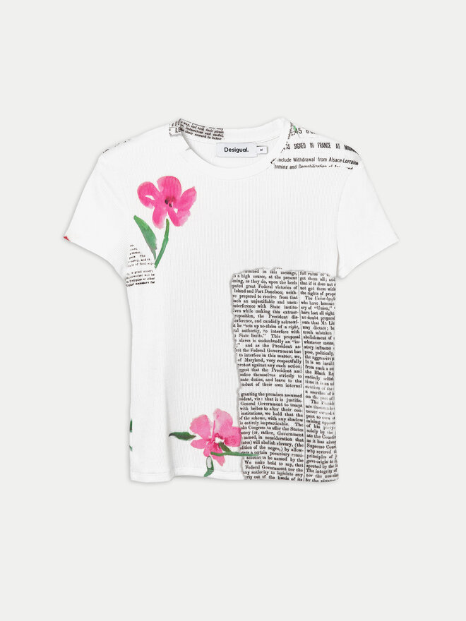 Desigual Desigual Camiseta Mirna 24SWTK10 Blanco Slim Fit