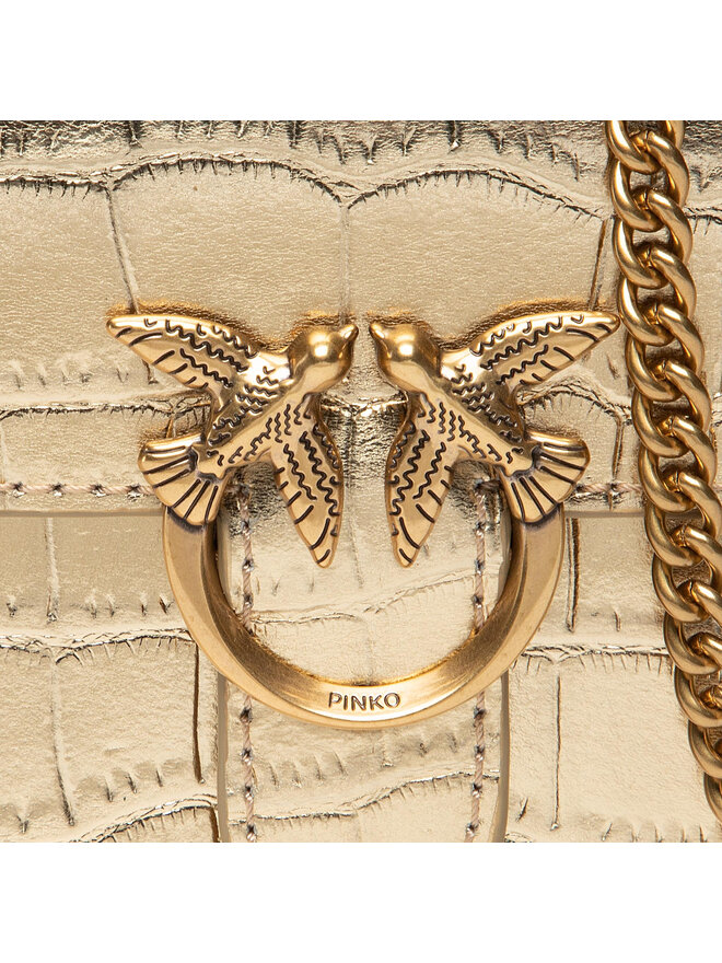 PINKO Handtasche PINKO Love Micro Bell Croco AL 22-23 PLTT 1P22T1 A03I Goldfarben