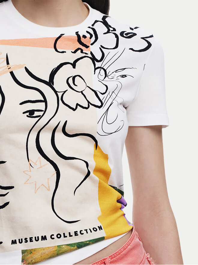 Desigual Desigual Camiseta Collection 25SWTKAC Blanco Regular Fit