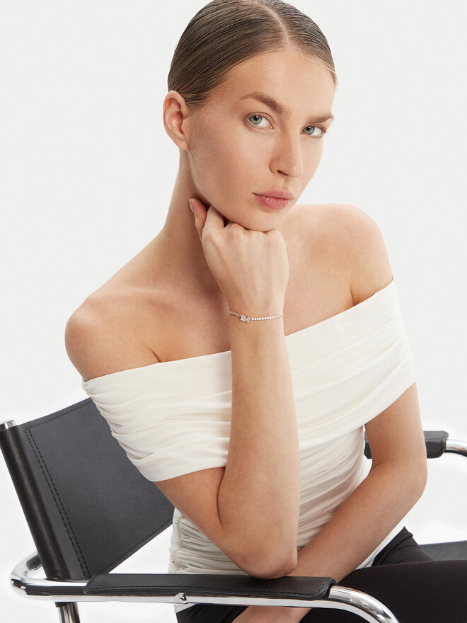 Swarovski Браслет Swarovski Tennis Matrix 5730706 Білий