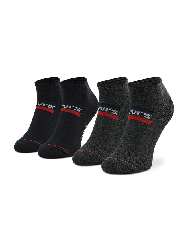 Levi's® 2 pares de calcetines cortos unisex Levi's® 701219507 Negro