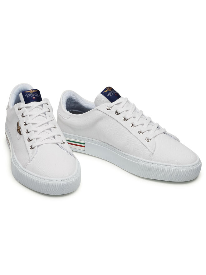 Sneakers aus Stoff Aeronautica Militare Scarpa Tennis 211SC201CT2861 WeiB eschuhe
