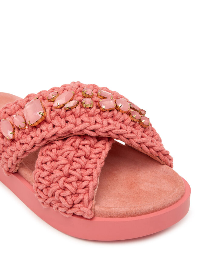 Inuikii Pantoletten Inuikii Woven Stones 1004.003.0073 Dunkelrosa
