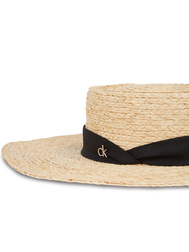 Calvin Klein Kapelusz Calvin Klein Ck Metal Linen Band Straw Hat K60K612915 Beżowy