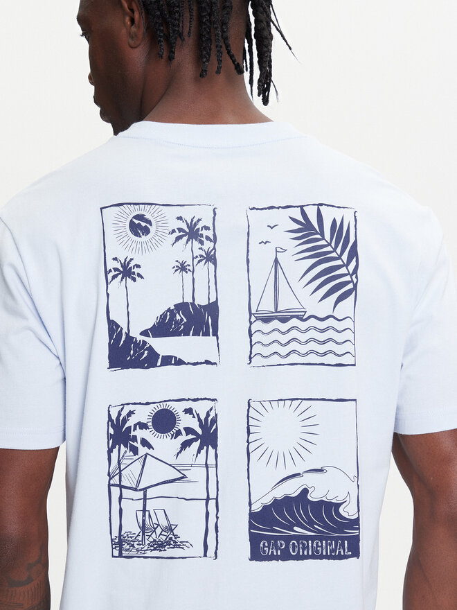Gap Gap Camiseta 768925-01 Azul Regular Fit