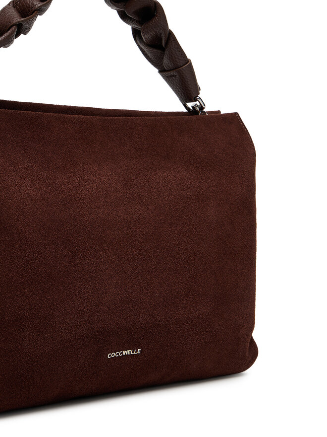 Coccinelle Ročna torba Coccinelle P6P Boheme Suede Bimaterial E1 P6P 19 02 01 Rjava