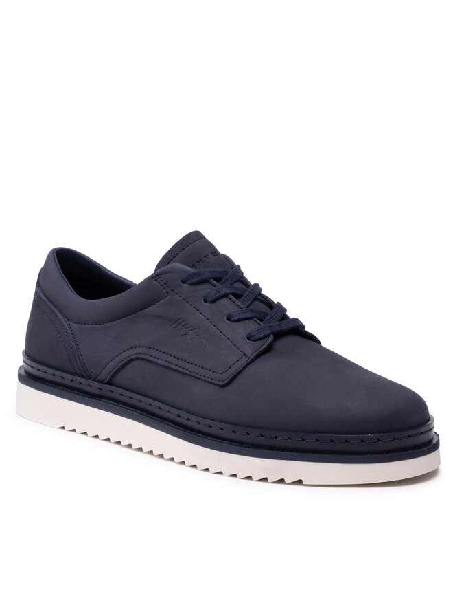 Tommy Hilfiger Poltopánky Tommy Hilfiger Cleated Unlined Casual Nbk Shoe FM0FM04043 Tmavomodrá