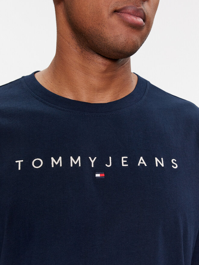 Tommy Jeans Tommy Jeans Marškinėliai Linear Logo DM0DM17993 Tamsiai mėlyna Regular Fit