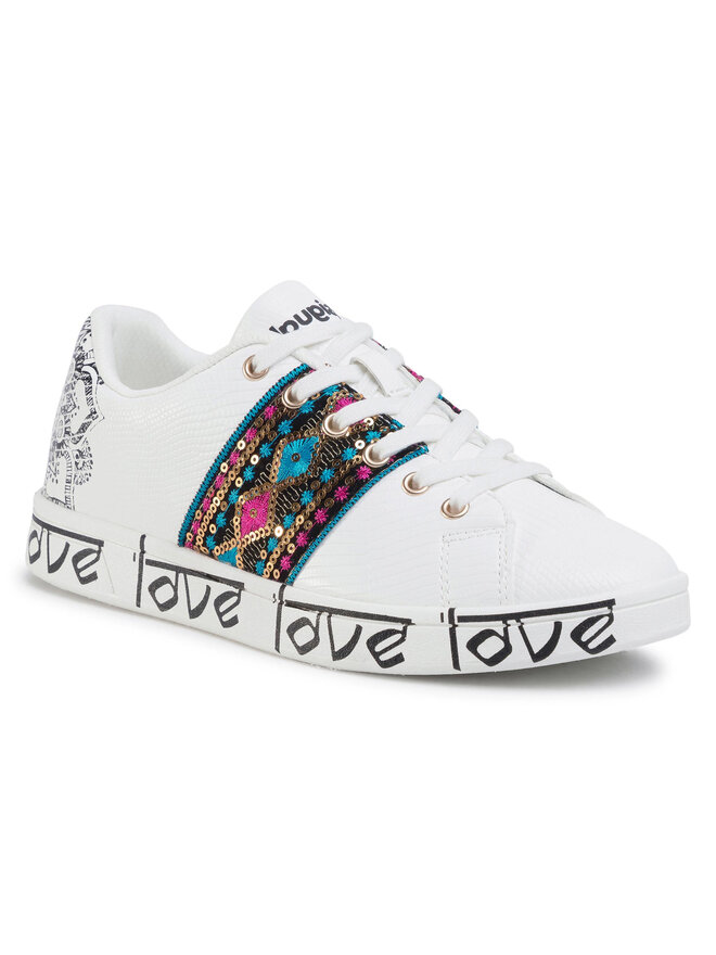 Sneakersy Desigual Cosmic Exotic Indian 20SSKP26 Biały