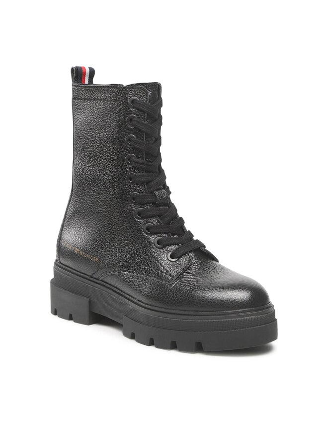 Žygio batai Tommy Hilfiger Monochromatic Lace Up Boot FW0FW06732 Juoda |  eavalyne.lt