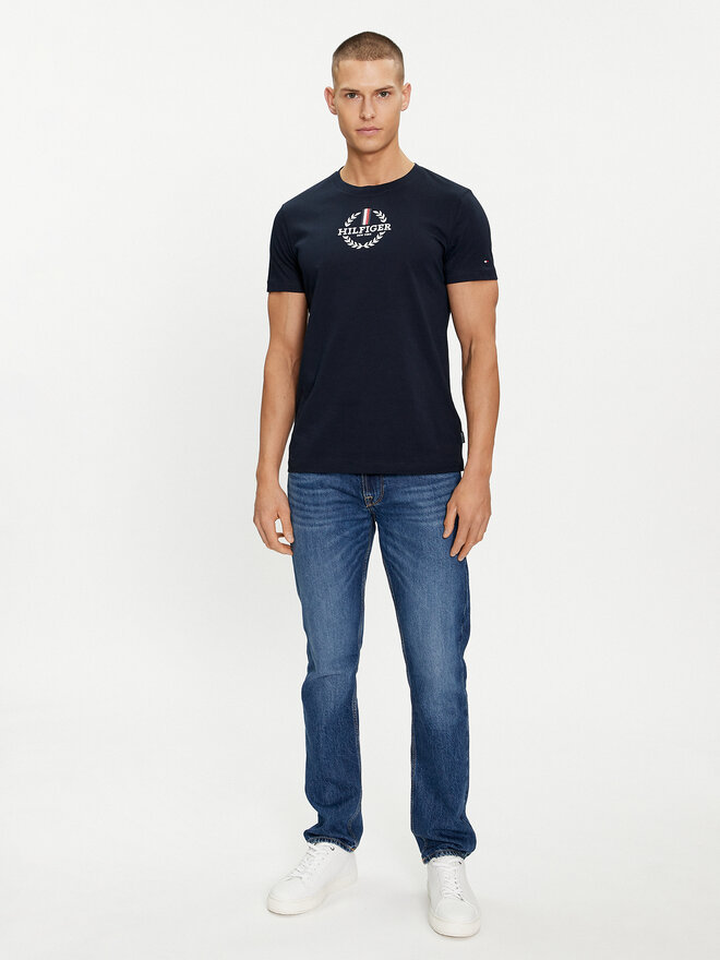Tommy Hilfiger Tommy Hilfiger T-Shirt Global Stripe MW0MW34388 Dunkelblau Regular Fit