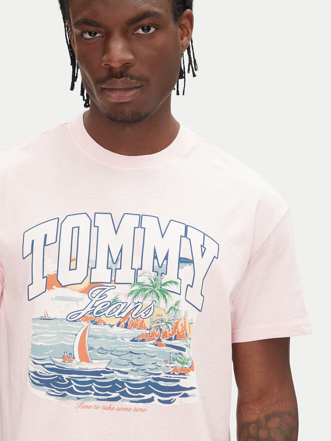 Tommy Jeans Tommy Jeans Marškinėliai Arch Sailing DM0DM21867 Rožinė Relaxed Fit