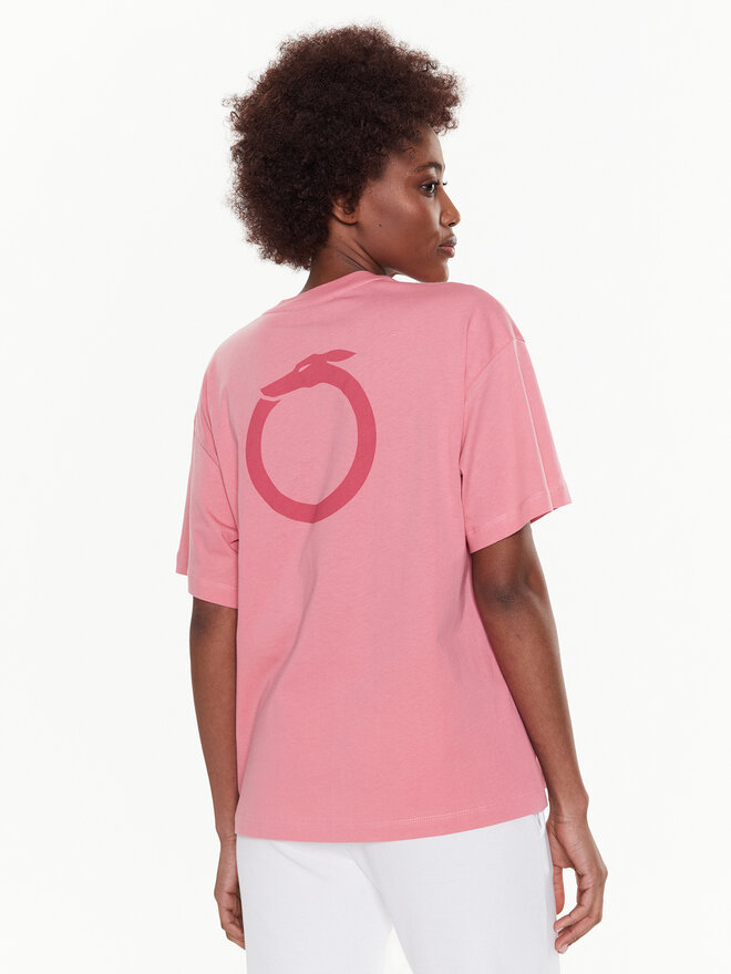 Trussardi Trussardi Póló Greyhound Backprint 56T00559 Rózsaszín Loose Fit