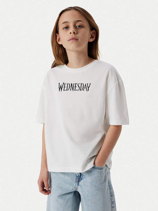 NAME IT NAME IT T-Shirt Farra Wednesday 13240881 Weiß Standard Fit