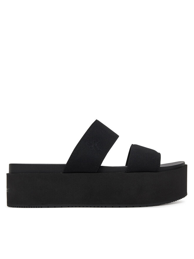 Calvin Klein Jeans Papucs Calvin Klein Jeans Flatform Sandal Webbing In YW0YW01789 Fekete