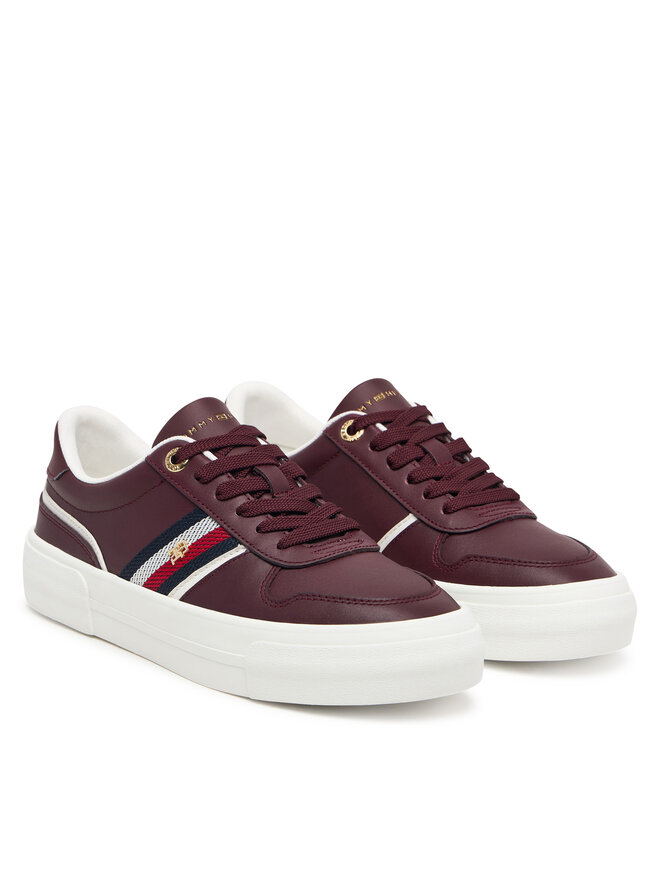 Tommy Hilfiger Sneakers Tommy Hilfiger Th Platform Vulc Leather FW0FW09603 Braun