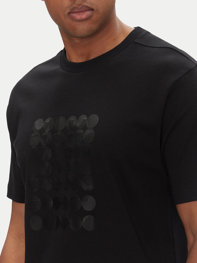 BOSS BOSS T-Shirt Tee Print Striped C 50537845 Schwarz Relaxed Fit