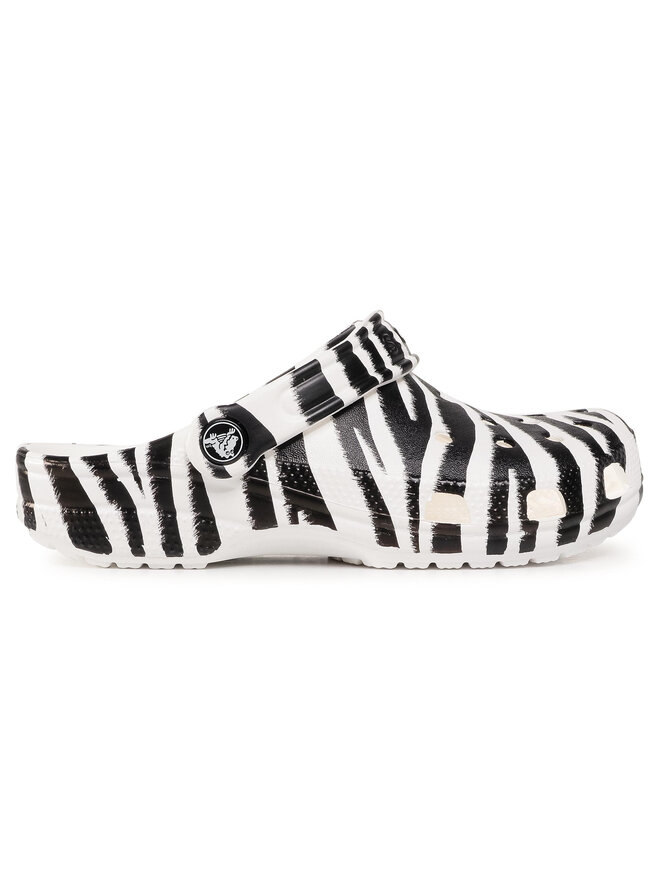 Crocs Pantoletten Crocs Classic Animal Print Clog 206676 Weiß