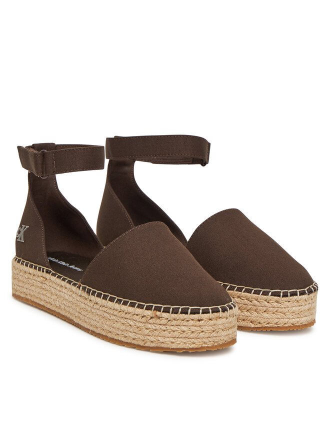 Calvin Klein Jeans Εσπαντρίγιες Calvin Klein Jeans Flatform Espadrille Sling Mg YW0YW01735 Καφέ