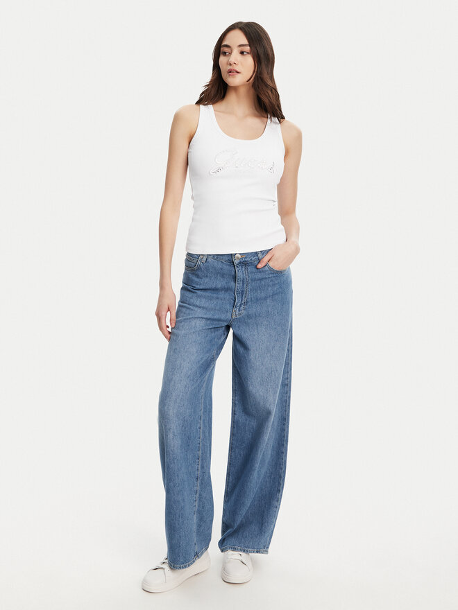 Guess Guess Top W5YP00 KCXJ2 Blanco Regular Fit
