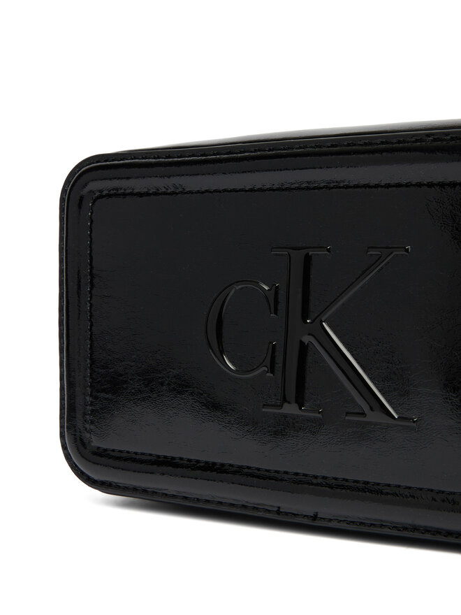 Calvin Klein Handtasche Calvin Klein Bold Ck Metallic Camera Bag LV04F3331G Schwarz