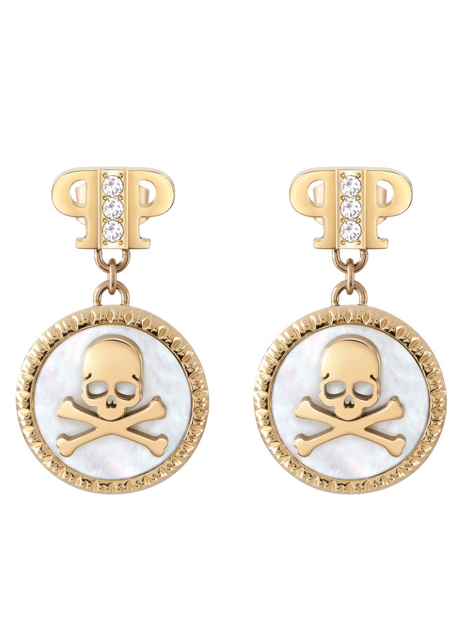 PHILIPP PLEIN Kolczyki PHILIPP PLEIN Plein Mini Logo PJ2EA08EU Złoty