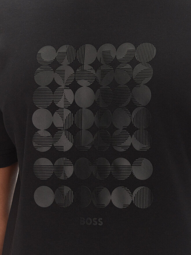 BOSS BOSS T-Shirt Tee Print Striped C 50537845 Schwarz Relaxed Fit