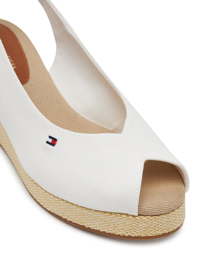 Tommy Hilfiger Espadryle Tommy Hilfiger Flag Mid Wedge Espad Slingback FW0FW08595 Biały