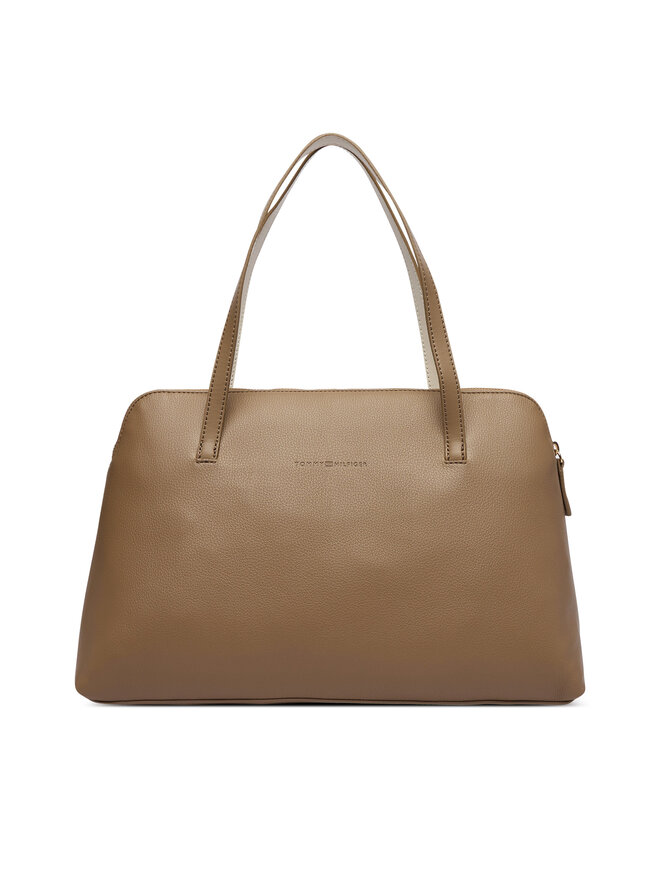 Tommy Hilfiger Handtasche Tommy Hilfiger Th Buckle Tote AW0AW19032 Beige