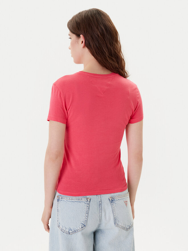 Tommy Jeans Tommy Jeans Marškinėliai Essential DW0DW19447 Rožinė Slim Fit