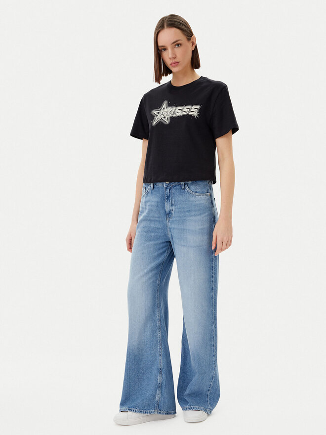 Guess Guess T-Shirt V5GI12 K9RM1 Μαύρο Boxy Fit