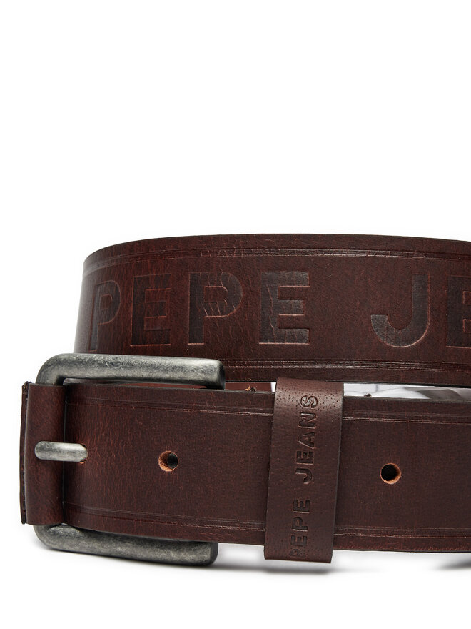 Pepe Jeans Pasek Męski Pepe Jeans Dayton PM021027 Brązowy