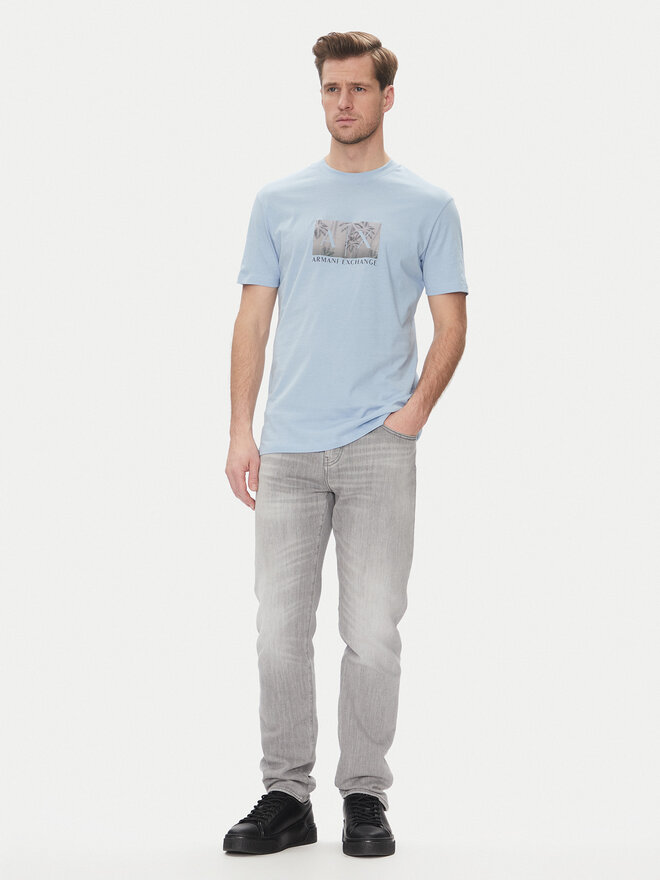 Armani Exchange Armani Exchange Camiseta XM000555 AF10358 U9360 Celeste Regular Fit