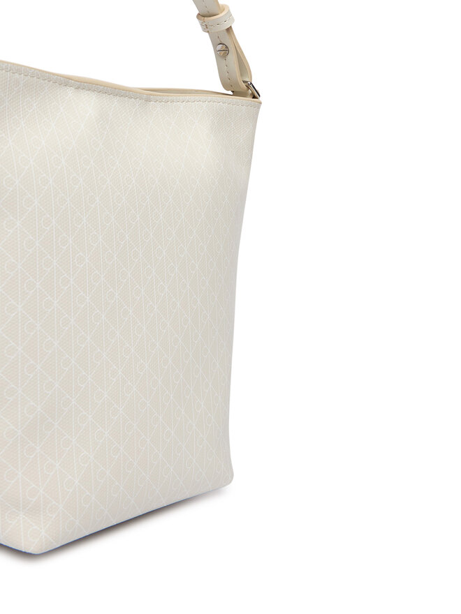 Calvin Klein Handtasche Calvin Klein Emblem Aop Sm Bucket Crossbody LV04F3506G Weiß