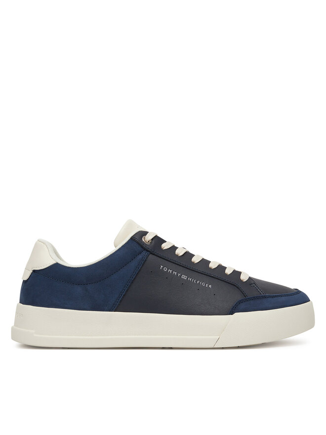 Tommy Hilfiger Sneakersy Tommy Hilfiger Court Mix Lnubuck FM0FM05410 Tmavomodrá