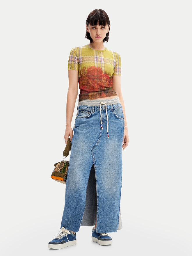 Desigual Desigual Camiseta Double 24WWTK27 De color Slim Fit
