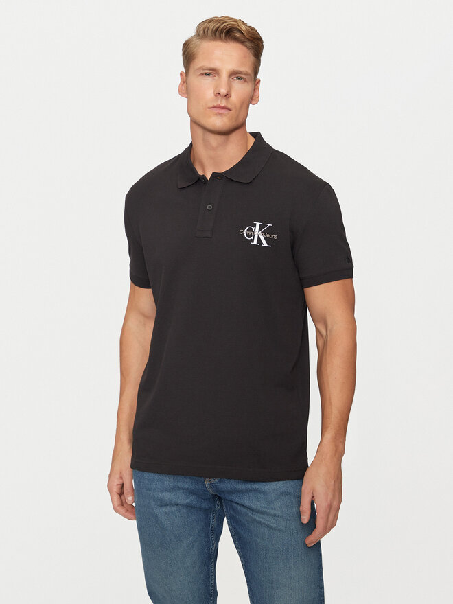 Calvin Klein Jeans Calvin Klein Jeans Poloshirt Monologo J30J325664 Schwarz Regular Fit