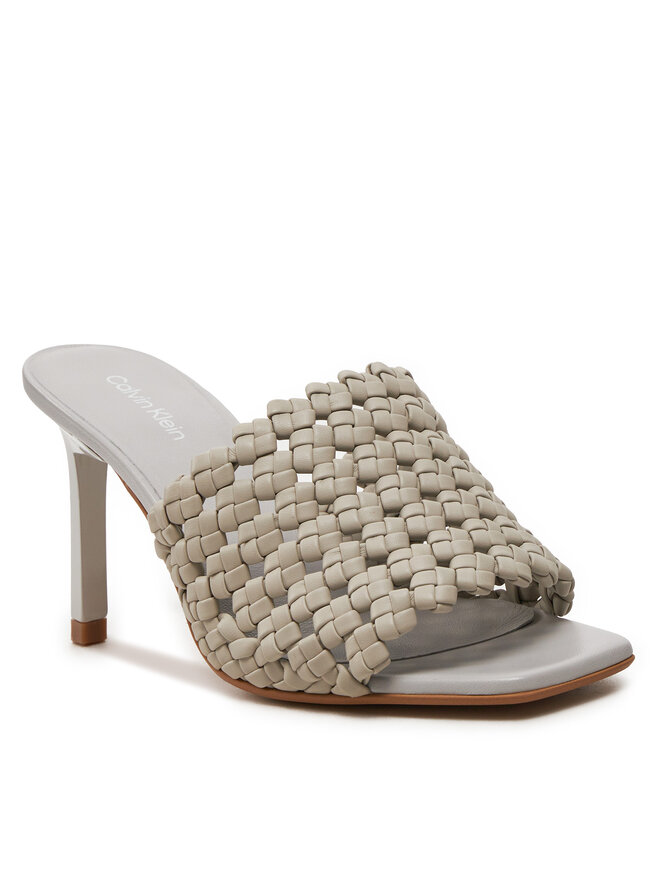 Calvin Klein Klapki Calvin Klein Heel Mule Sandal 70 Latt HW0HW02144 Beżowy