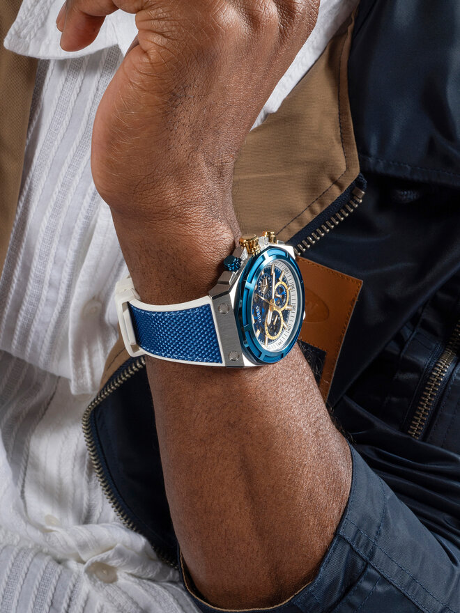 Guess Zegarek Guess Masterpiece GW0713G1 Granatowy