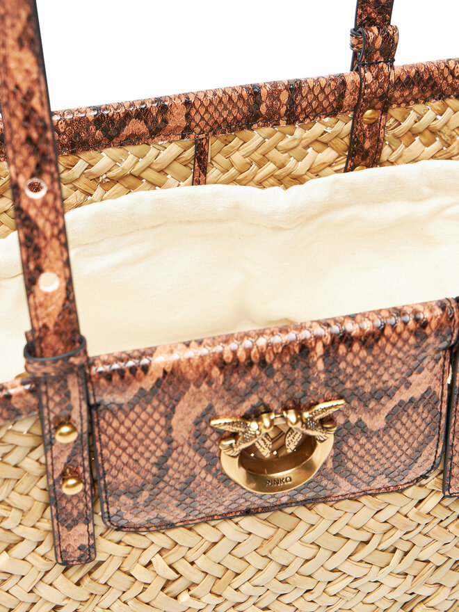 PINKO Handtasche PINKO Love Summer Basket PE 25 PLTT 103324 A2GO Beige