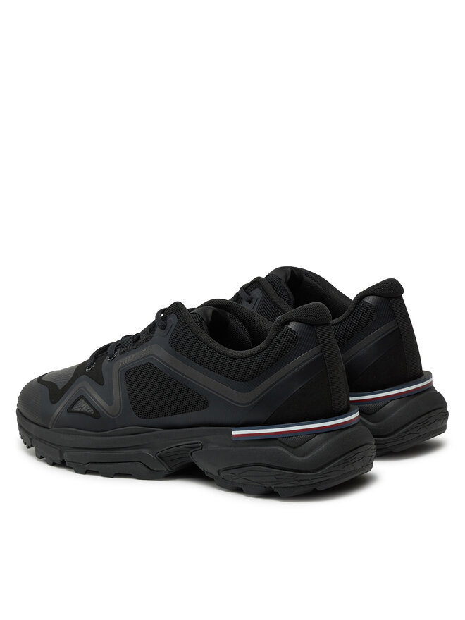 Tommy Hilfiger Снікерcи Tommy Hilfiger M Runner Tech Knit Lth Mix FM0FM05344 Чорний