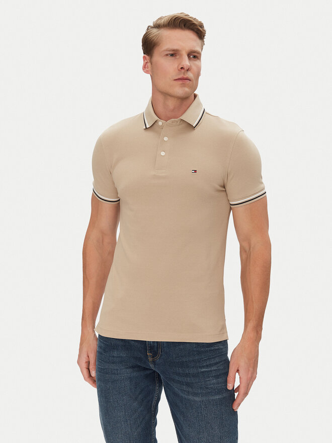 Tommy Hilfiger Tommy Hilfiger Polo marškinėliai Seasonal MW0MW39993 Smėlio Slim Fit