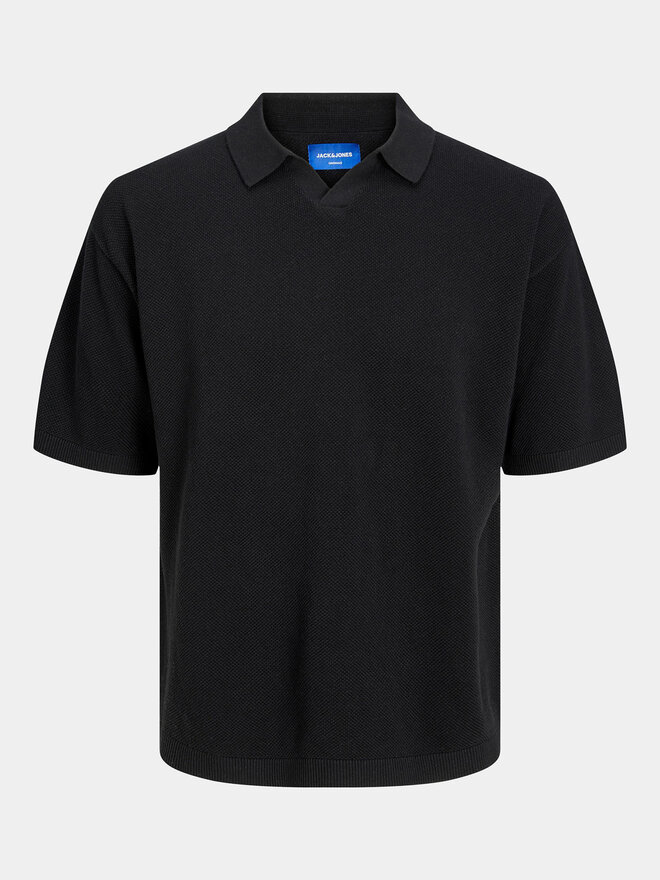 Jack&Jones Jack&Jones Polo marškinėliai Linen 12252748 Juoda Regular Fit