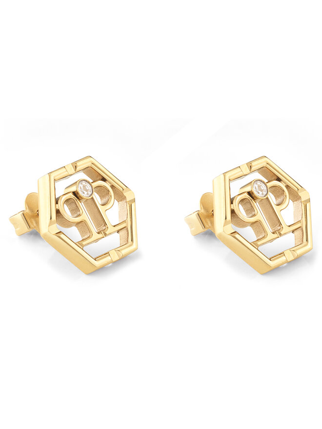 PHILIPP PLEIN Kolczyki PHILIPP PLEIN Hexagon PJ2AA06EU Złoty