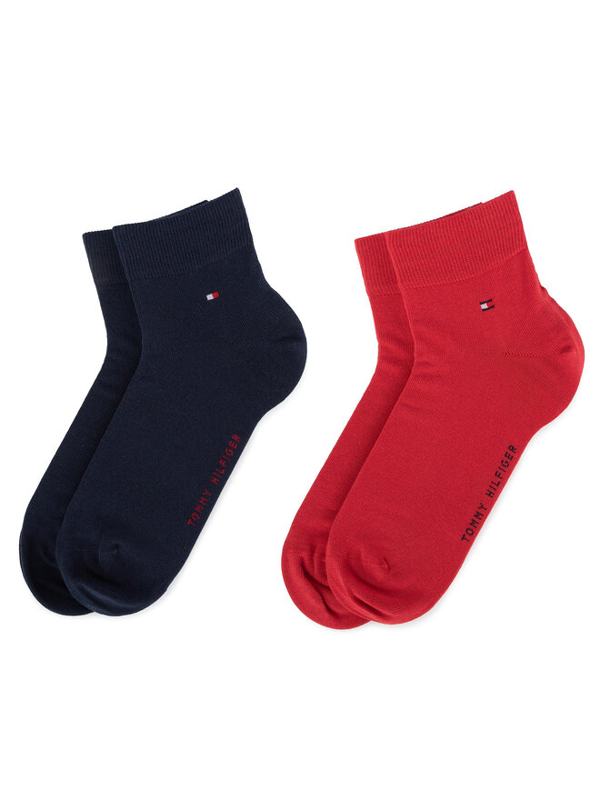 Tommy Hilfiger Sada 2 párů pánských nízkých ponožek Tommy Hilfiger 342025001 Tmavomodrá