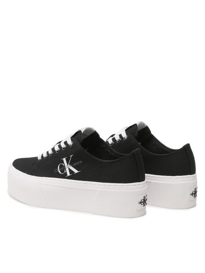 Calvin Klein Jeans Tenisice Calvin Klein Jeans Flatform+ Cupsole Low Txt YW0YW01033 Crna