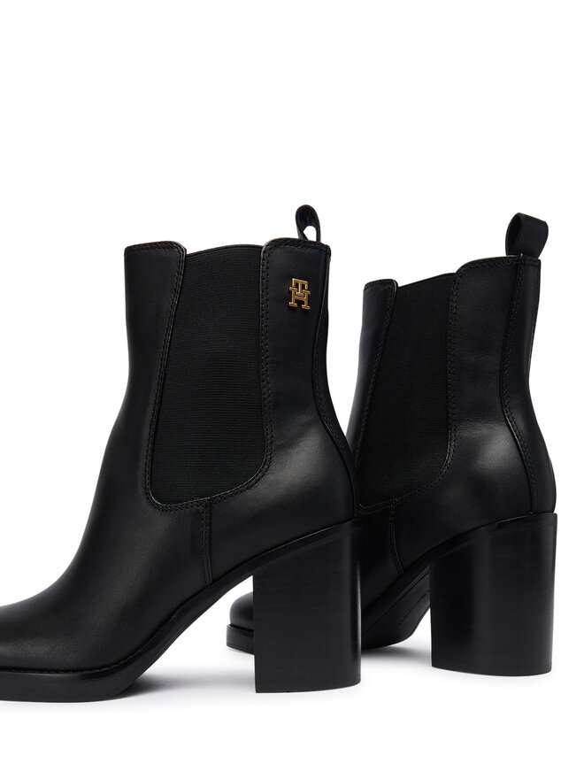 Tommy Hilfiger Bokacsizma Tommy Hilfiger Square Toe Chelsea High Block Hl FW0FW08844 Fekete