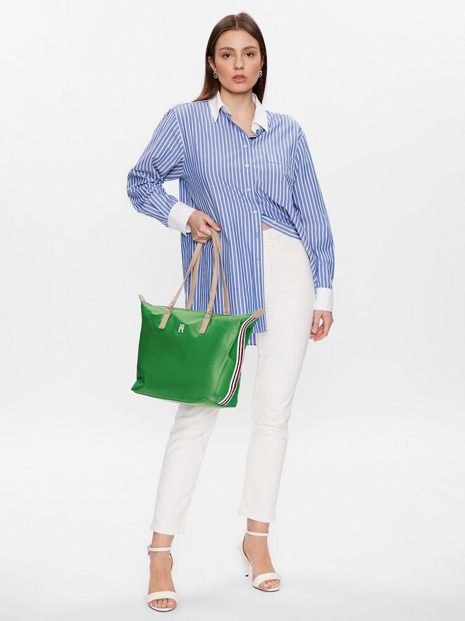 Tommy Hilfiger Τσάντα Tommy Hilfiger Poppy Tote Corp AW0AW14474 Πράσινο
